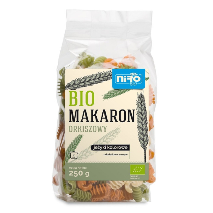 Makaron (Orkiszowy Kolorowy) Jeżyki BIO 250g | NIRO - Ekochatka