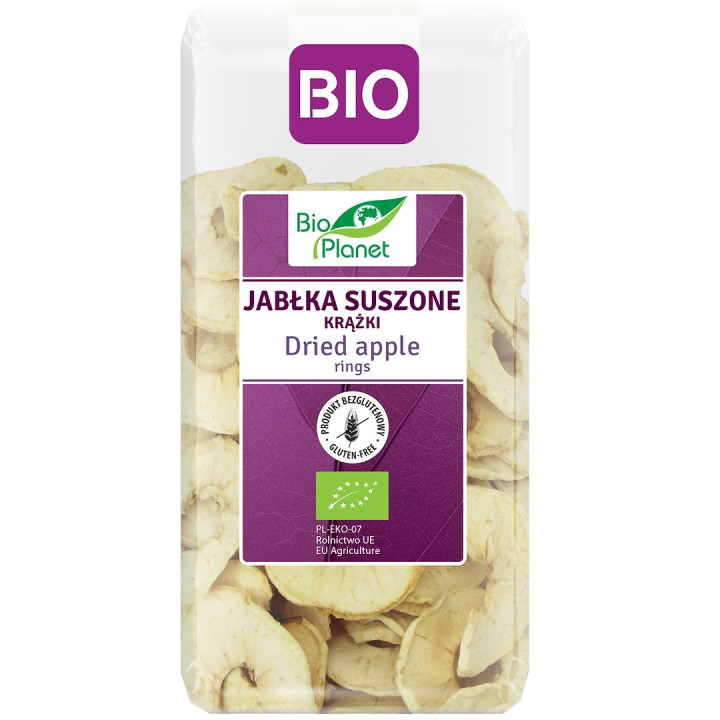 Jabłka Suszone Krążki Bezglutenowe BIO 100g | BIO PLANET - Ekochatka