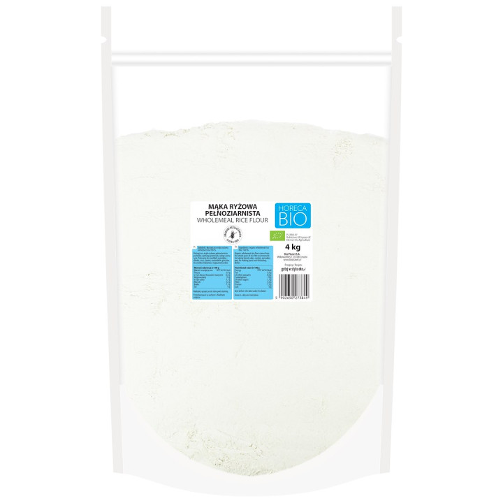 Mąka Ryżowa Pełnoziarnista Bezglutenowa BIO 4 kg - Hore - Ekochatka