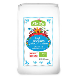 Mąka Gryczana Pełnoziarnista (polska) BIO 600 g  | BIO RAJ - Ekochatka