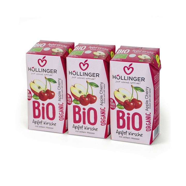 Nektar Jabłkowo Wiśniowy bez Dodatku Cukrów BIO 200ml | HOLLINGER - Ekochatka