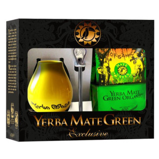 Zestaw (Yerba Mate BIO 400g, Matero (Losowy Wzór), Bombilla) | YERBA MATE GREEN - Ekochatka