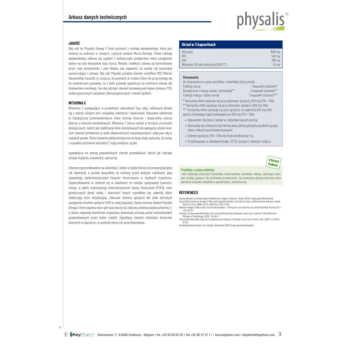 Omega-3 Forte 60 Kapsułek | PHYSALIS - Ekochatka