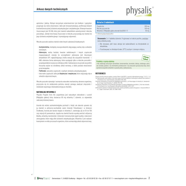 Propolis Forte BIO 30 Tabletek | PHYSALIS - Ekochatka