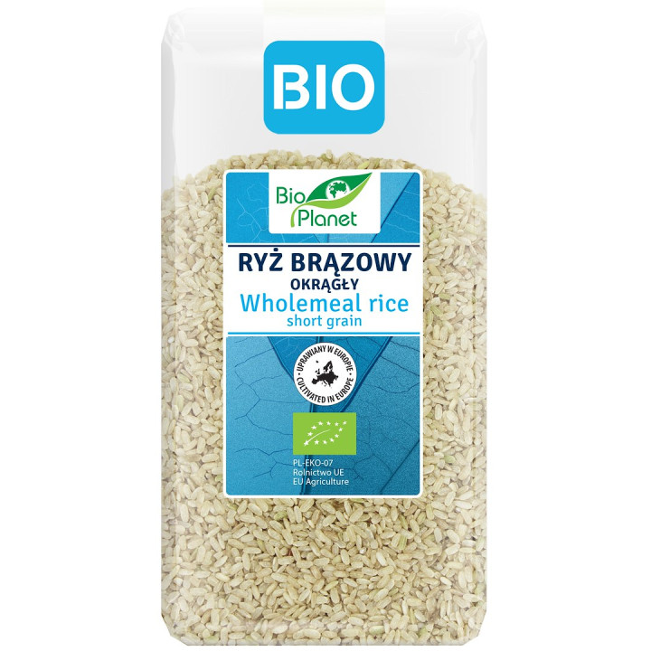 Ryż Brązowy Okrągły BIO 500 g - BIO Planet - Ekochatka