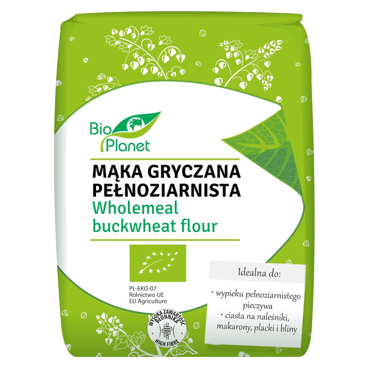 Mąka Gryczana Pełnoziarnista BIO 1 kg - Bio Planet - Ekochatka