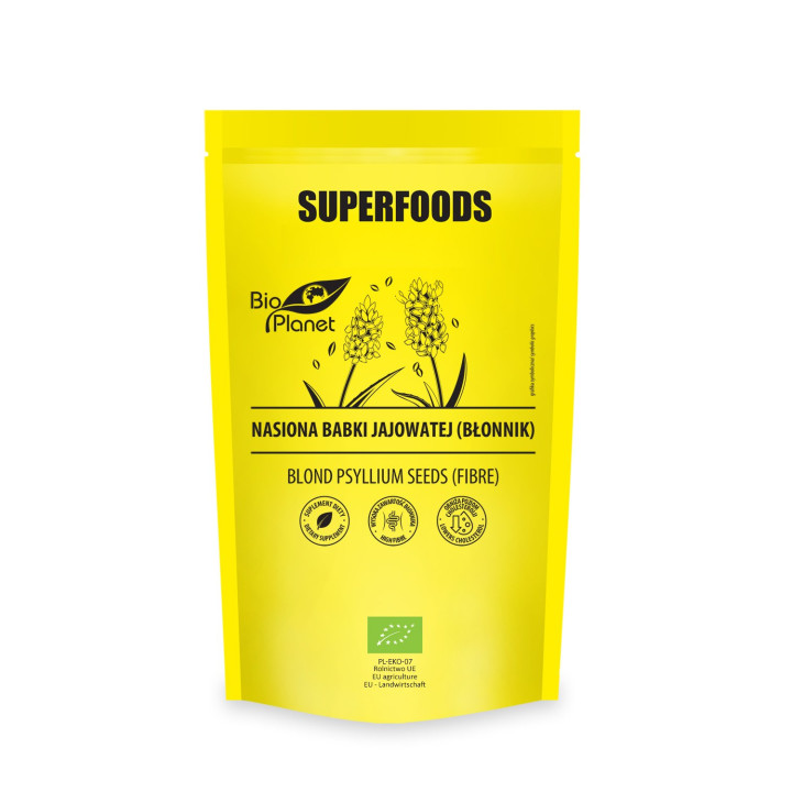 Nasiona Babki Jajowatej Błonnik BIO 250 g - Bio Planet Superfoods - Ek