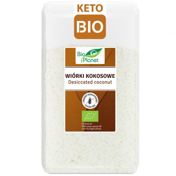Wiórki Kokosowe Bezglutenowe BIO 500 g - Bio Planet - Ekochatka