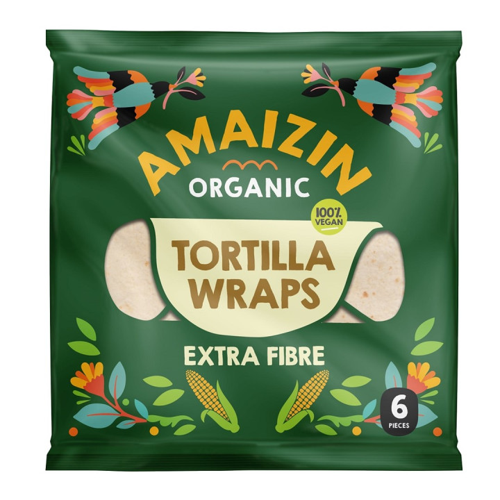 Tortilla Wraps z Otrębami Pszennymi BIO 6 szt. 240 g - Amaizin - Ekoch