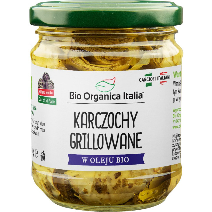 Karczochy Grillowane w Oleju BIO 190 g - Bio Organica Italia - Ekochat