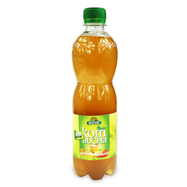Kombucha z Zielonej Herbaty Niepasteryzowana BIO 500 ml - Bio Linie - 
