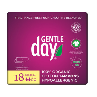 Tampony z Bawełny Ekologicznej Regular 18 szt. - Gentle Day - Ekochatk