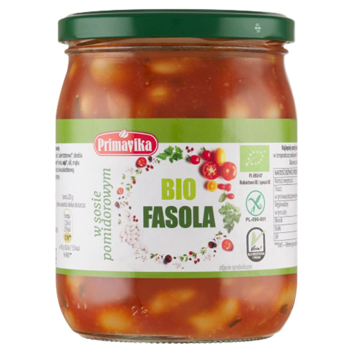 Fasola w Sosie Pomidorowym Bezglutenowa BIO 440 g - Primavika - Ekocha