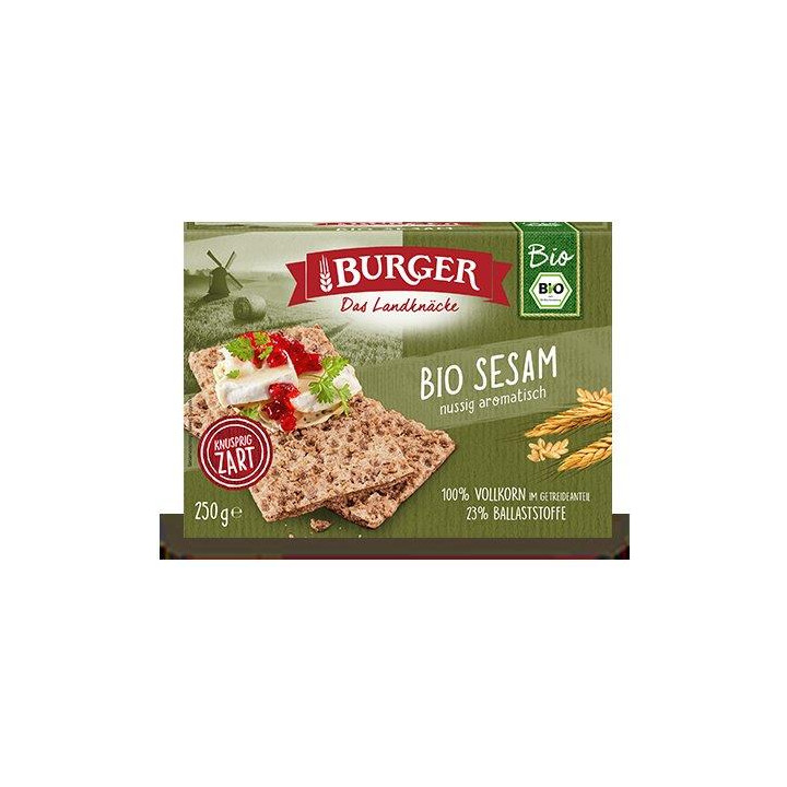 Pieczywo Chrupkie Żytnie Razowe z Sezamem BIO 250 g - Burger - Ekochat