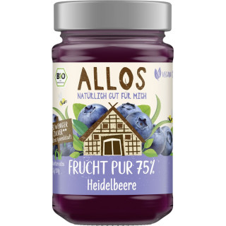 Mus Jagodowy 75% Owoców BIO 250 g - Allos - Ekochatka