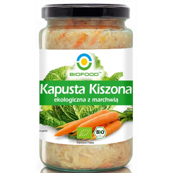 Kapusta Kiszona z Marchewką Bezglutenowa BIO 700 g - Biofood - Ekochat