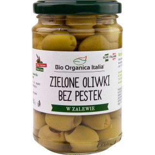 Oliwki Zielone bez Pestek w Zalewie BIO 280 g - Bio Organica Italia - 