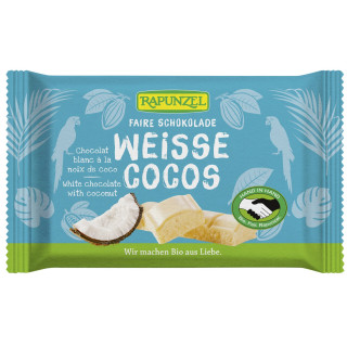 Czekolada Biała z Wiórkami Kokosowymi BIO 100 g - Rapunzel - Ekochatka