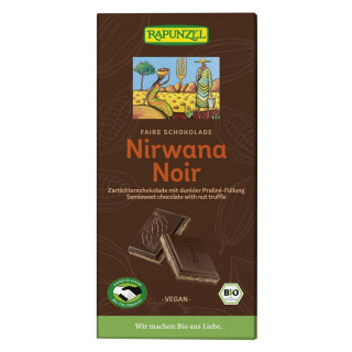 Czekolada Gorzka z Nadzieniem Pralinowym Nirwana BIO 100 g - Rapunzel 