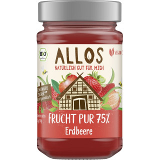 Mus Truskawkowy 75% Owoców BIO 250 g - Allos - Ekochatka