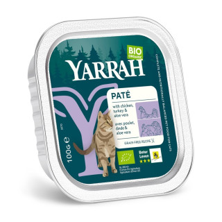 Karma dla Kota Pasztet z Kurczaka i Indyka z Aloesem BIO 100 g - Yarra