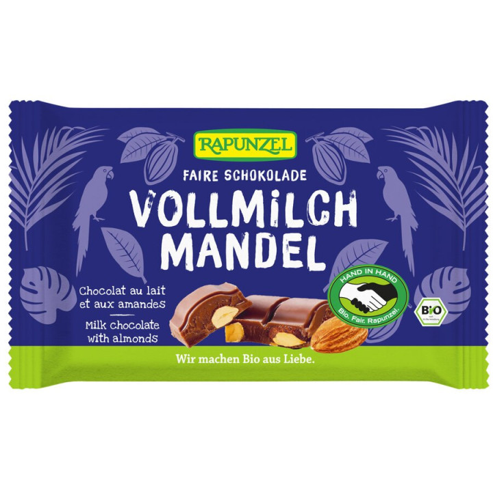Czekolada Mleczna z Migdałami BIO 100g | RAPUNZEL - Ekochatka
