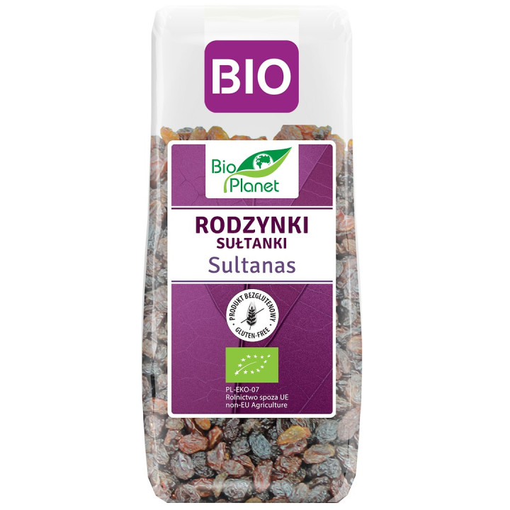 Rodzynki Sultanki Bezglutenowe BIO 200 g - Bio Planet - Ekochatka