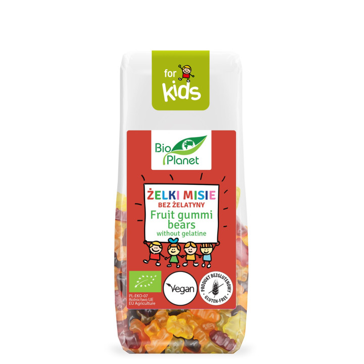 Żelki Misie bez Żelatyny Bezglutenowe BIO 100 g - Bio Planet - Ekochat