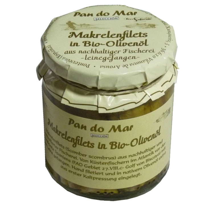 Makrela Filety w BIO Oliwie z Oliwek Extra Virgin 220g (154g) (Słoik) | PAN DO MAR - Ekochatka