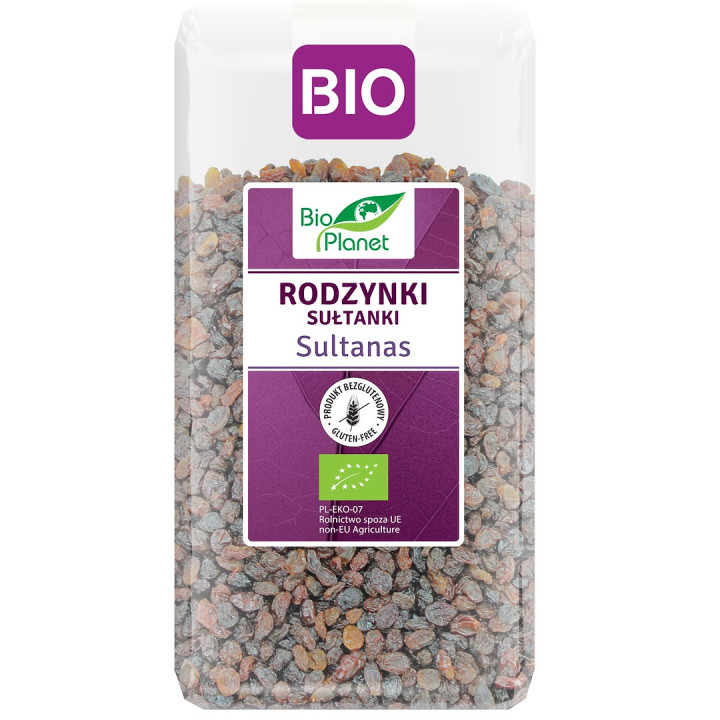 Rodzynki Sułtanki Bezglutenowe BIO 400 g - Bio Planet - Ekochatka