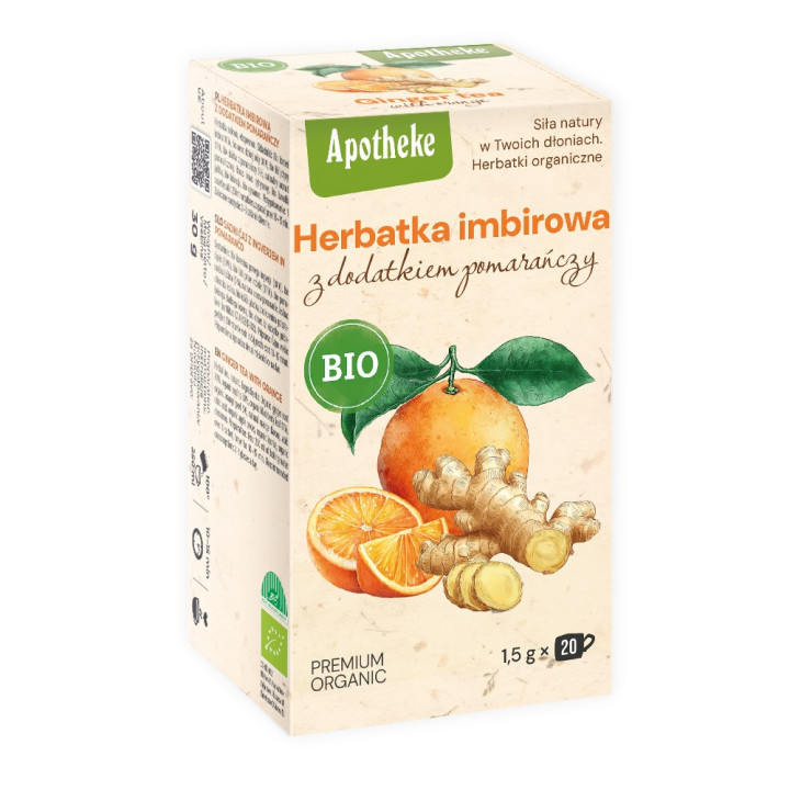 Herbatka Imbirowa z Pomarańczą BIO 20 torebek 30 g - Apotheke - Ekocha