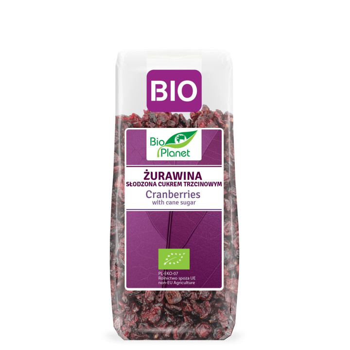Żurawina Suszona z Cukrem Trzcinowym BIO 100 g - Bio Planet - Ekochatk