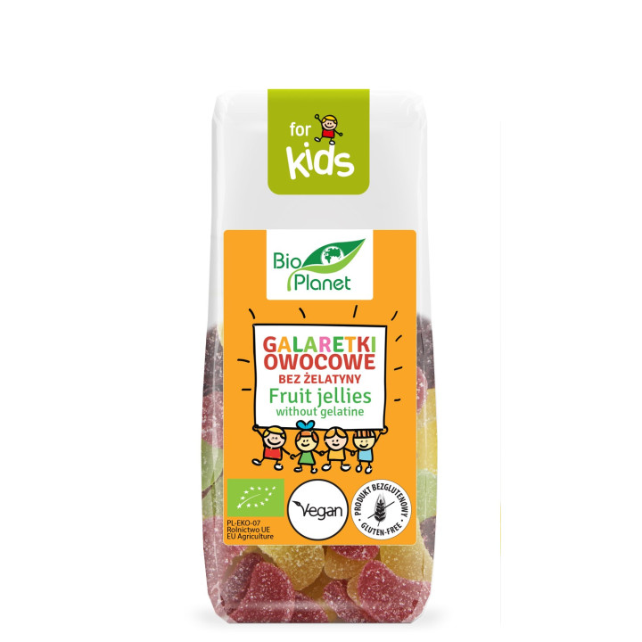 Galaretki Owocowe Bez Żelatyny Bezglutenowe BIO 100 g - Bio Planet - E