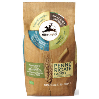 Makaron Penne z Pszenicy Plaskurki BIO 500 g - Alce Nero - Ekochatka