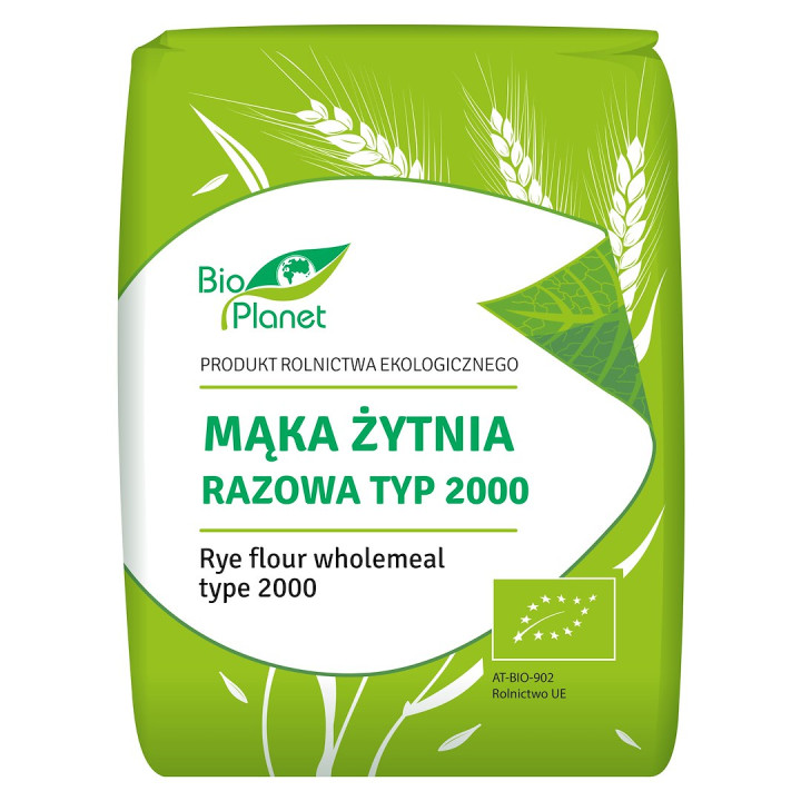Mąka Żytnia Razowa Typ 2000 BIO 1 kg - Bio Planet - Ekochatka