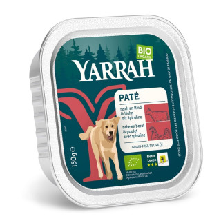 Pasztet z Wołowiny i Kurczaka z Algami Morskimi dla Psa BIO 150 g - Ya