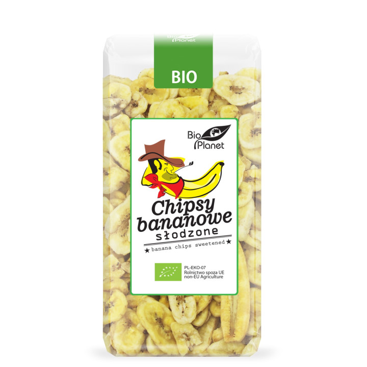 Chipsy Bananowe Słodzone BIO 150 g - Bio Planet - Ekochatka