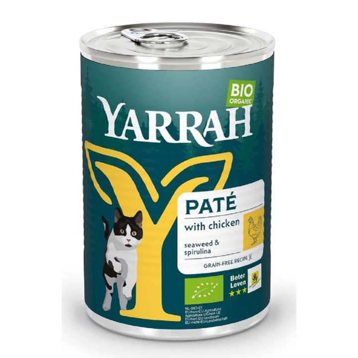 Karma dla Kota Pasztet z Kurczaka z Algami Morskimi BIO 400 g - Yarrah