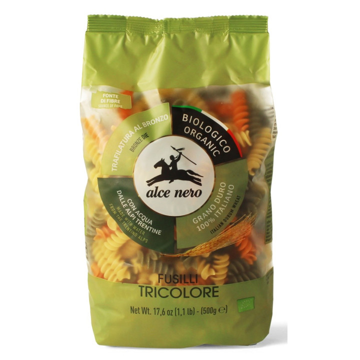 Makaron Trójkolorowy Świderki Semolinowy BIO 500 g - Alce Nero - Ekoch