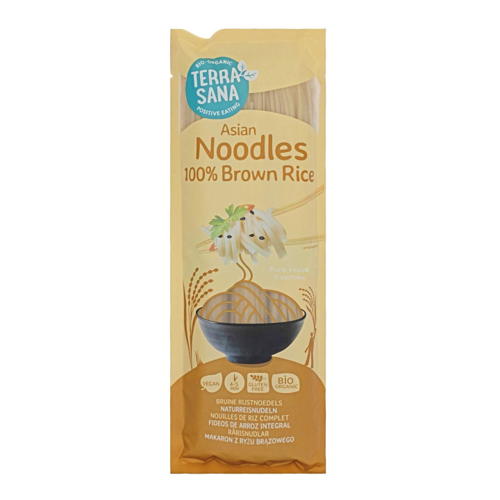 Makaron Ryżowy Razowy Spaghetti Bezglutenowy BIO 250 g - Terrasana - E