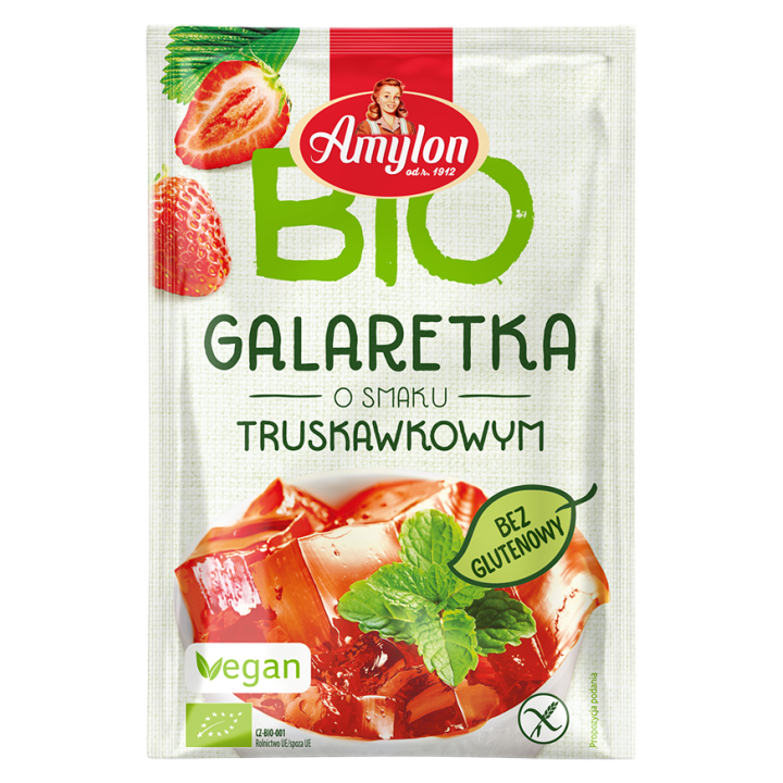 Galaretka z Agarem Truskawkowa Bezglutenowa BIO 40 g - Amylon - Ekocha