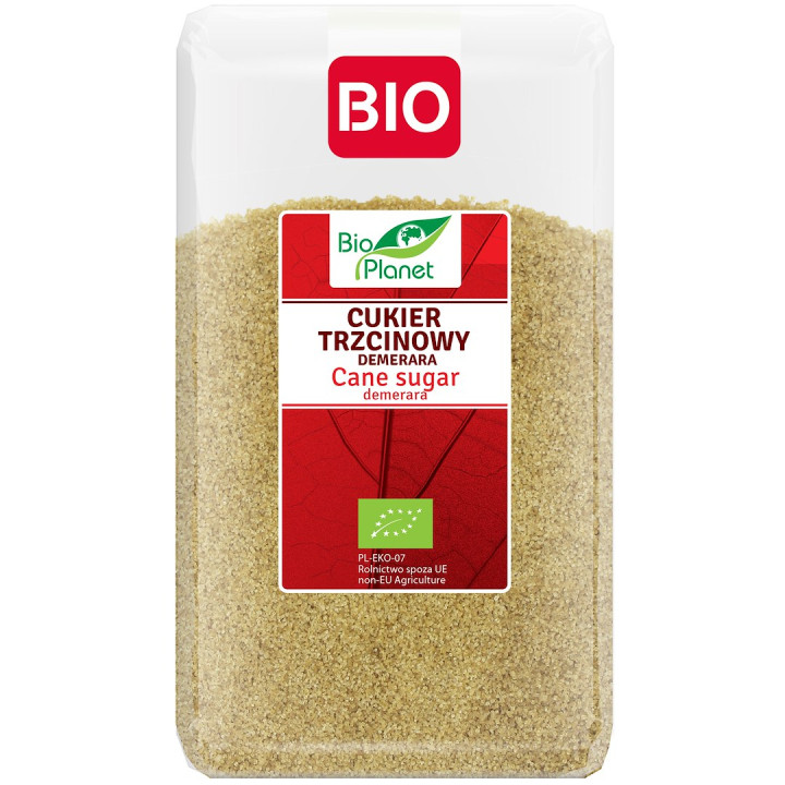 Cukier Trzcinowy Demerara Nierafinowany BIO 1 kg - Bio Planet - Ekocha