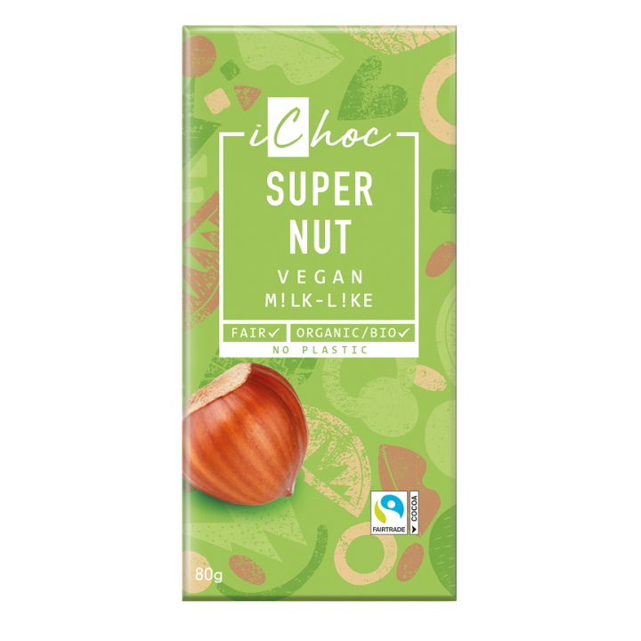 Tabliczka Kakaowa z Orzechami Laskowymi BIO 80 g - iChoc - Ekochatka