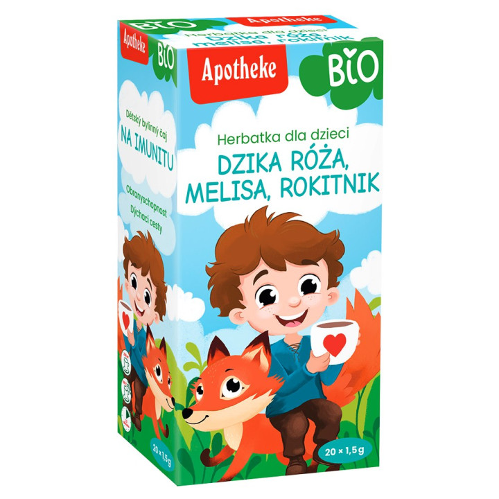 Herbatka Dla Dzieci Dzika Róża, Melisa i Rokitnik BIO 30 g - Apotheke 