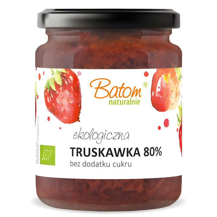 Konfitura Truskawkowa 80% Owocow BIO 260 g - Batom - Ekochatka