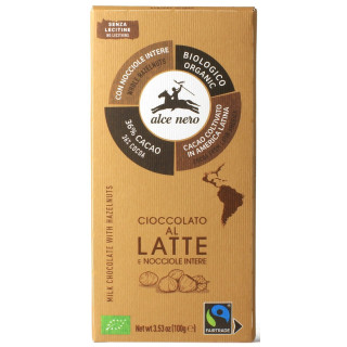 Czekolada Mleczna z Calymi Orzechami Laskowymi Fair Trade BIO 100 g - 