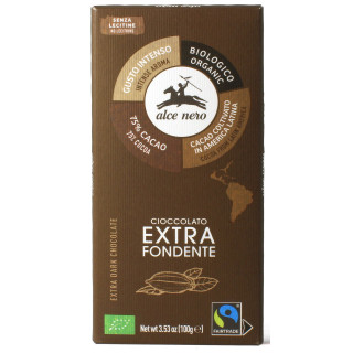 Czekolada Gorzka 75% Kakao Bezglutenowa Fair Trade BIO 100 g - Alce Ne