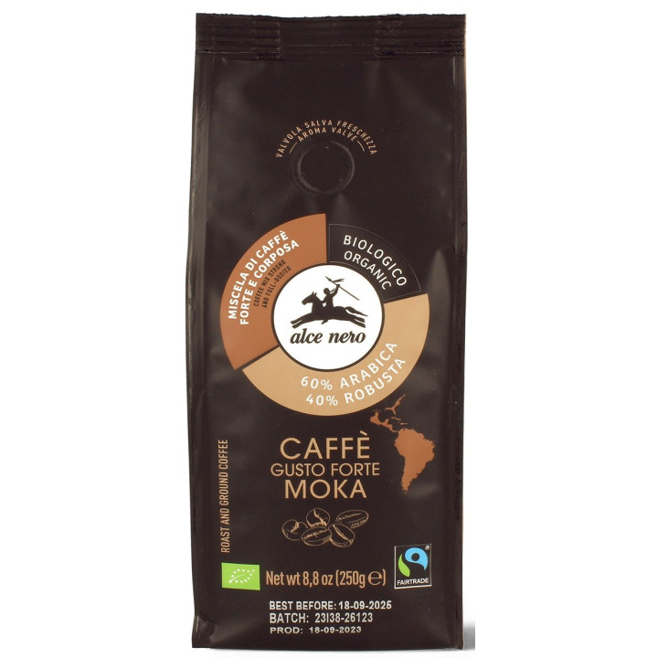 Kawa Mielona Arabica Robusta Strong Fair Trade BIO 250 g - Alce Nero -