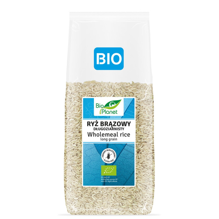 Ryż Brązowy Długoziarnisty Bezglutenowy BIO 1 kg - Bio Planet - Ekocha