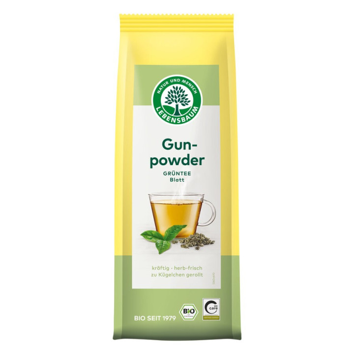 Herbata Zielona Gunpowder Liściasta BIO 100 g - Lebensbaum - Ekochatka